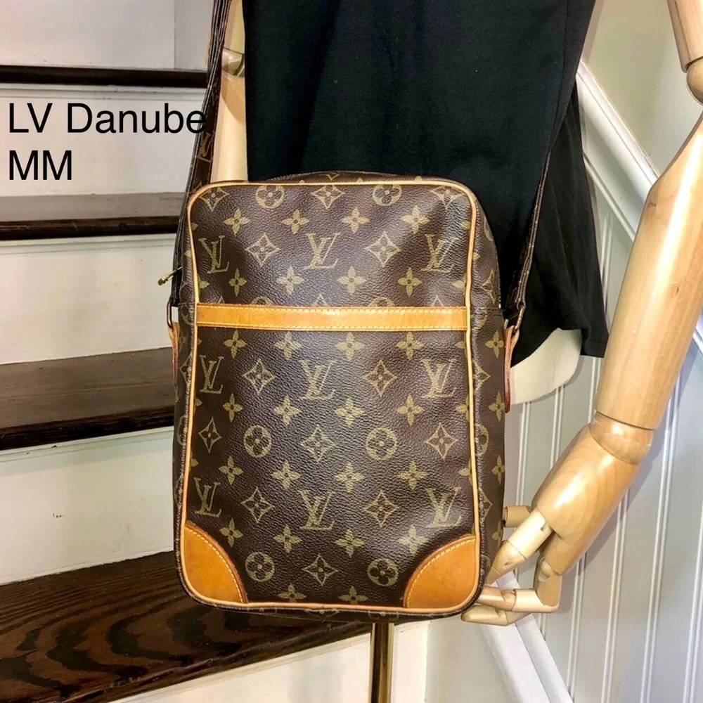 LOUIS VUITTON LV Danube Monogram Crossbody Messenger Bag PM / MM / GM Authentic